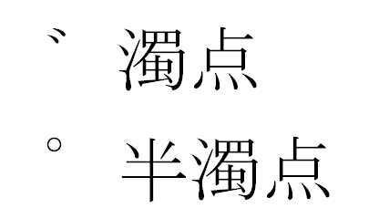 濁点と半濁点