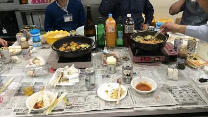 焼き肉で激励会