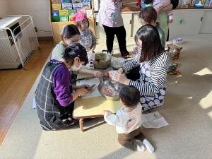 大根もち調理中