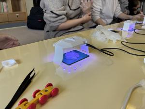 ライトをあてているところ