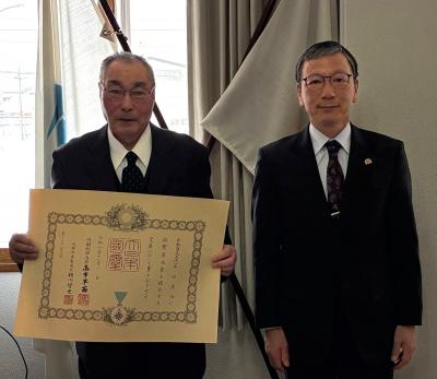 叙勲伝達式(高齢者叙勲 瑞宝単光章)